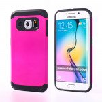 Wholesale Samsung Galaxy S6 Edge Slim Fit Armor Hybrid Case (Hot Pink)